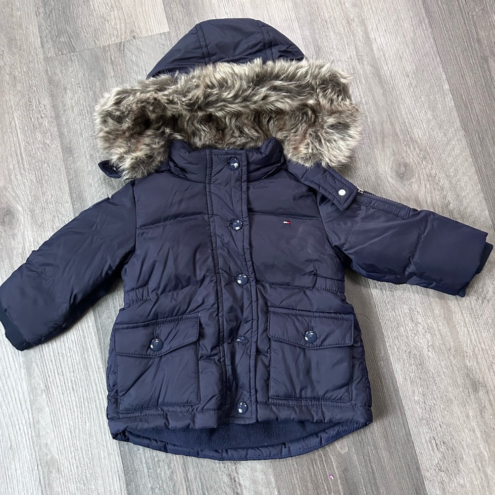 Tommy Hilfiger Infant Navy Blue Down Feather Jacket 12 mos.